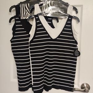 🆕 4 Soho Apparel black/white Reversible capsule staple basic tank tops_One size